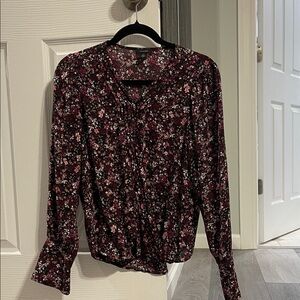 Halogen Floral Blouse - Black and Pink